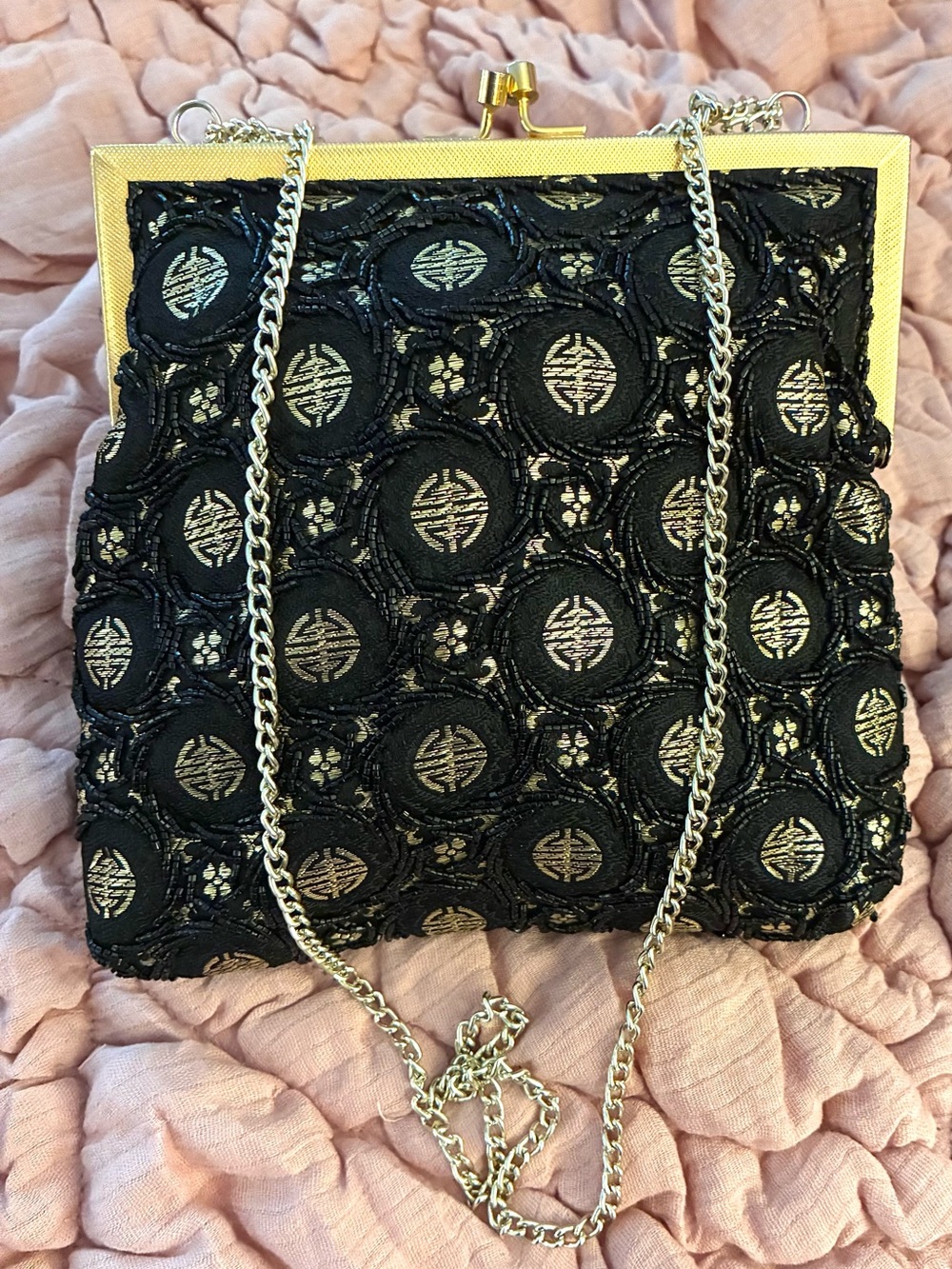 Vintage 1960s hand-beaded evening bag by Walborg